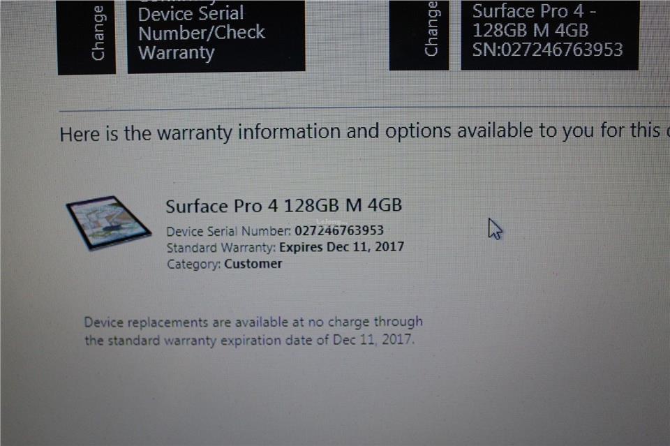 microsoft surface lookup by serial number